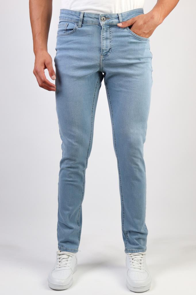 Erkek MICHAEL Buz Mavi Taşlamalı Slim Fit Likralı Jean Kot Pantolon