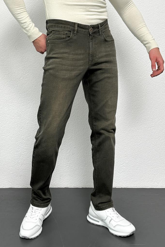 Erkek RAMOS Çam Yeşili Regular Fit Likralı Jean Kot Pantolon